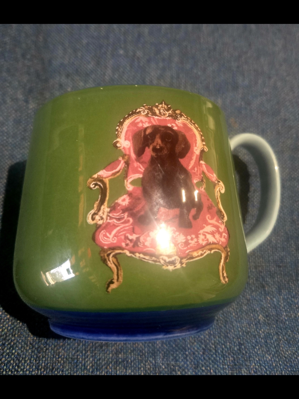 Anthropologie Raphael Balme Porcelain Royal Dachshund Dog Coffee Mug Tea Cup